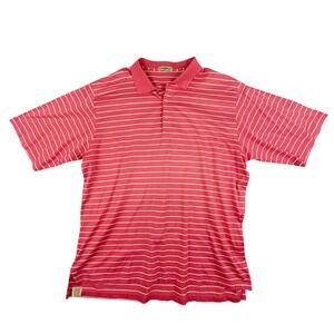 Peter Millar Polo Shirt Men's XXL Double Mercerized Cotton Golf Performance Pink